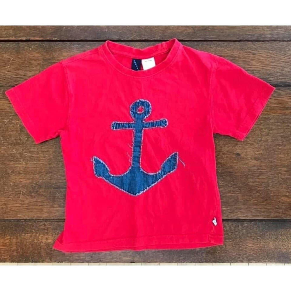 6 Sophie and Sam denim anchor appliqué‎ Red Blue Shirt - Picture 1 of 1